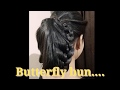 Easy hairstyle butterfly bun// braided// for party// long+ medium+short hair