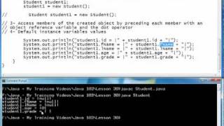 Java Lesson 30 - Classes 01 - 03 Creating Objects Program