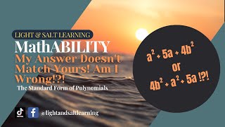 MathABILITY: Standard Form of Polynomials