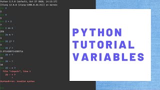 Python Tutorial Crash Course - Lesson 3 - Variables