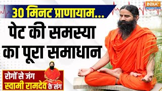 Swami Ramdev Yoga : 30 मिनट प्राणायाम..पेट की समस्या का पूरा समाधान  | Yoga for stomach problems