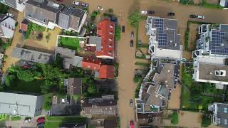 Hochwasser Leverkusen Opladen Wupper Drohnenaufnahme 4K/UHD