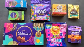 Lots of candies, surprise toys, chocolate opening video, lots of chocolates, Cadbury celebration