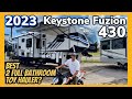 2023 Keystone Fuzion 430 | 2 FULL Bathrooms + Sectional Sofa Toy Hauler