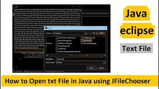 Using JFileChooser to Open Text File in java | Eclipse
