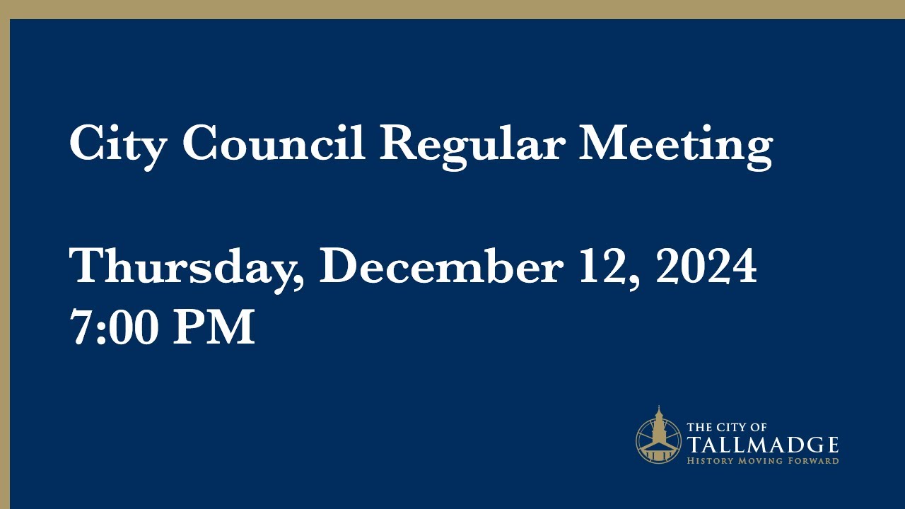 City Council Regular Meeting December 12 2024 Youtube