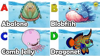 Learn Ocean Animal Names | ABC Sea Animals song | Most Popular Sea Creatures | Alphabets Kids Song