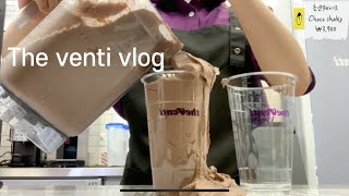 Eng) THE VENTI VLOG| 🍫초코쉐이크가 주르륵🍫| 우당탕탕 더벤티 주말마감알바| cafe vlog| 웅지’s vlog