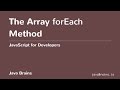 JavaScript for Developers 44 - Array for each Method