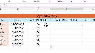 Calculate age in excel   age calculation formula   age calculator in excel