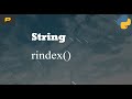 Python String - rindex()