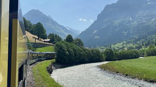 นั่งรถไฟไต่เขา เลียบลำธารจาก Interlaken Ost ไป Grindelwald สวิสเซอร์แลนด์ วันที่ 17 ก.ค.66 [4K UHD]