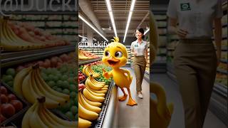 The little duck buys bananas for the baby to eat. #小黄 duck #animation #ytshorts #cuteduck #funny