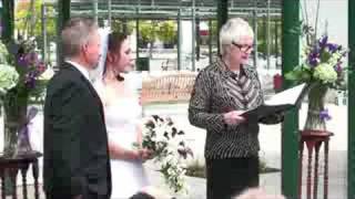 Gerda officiating at Bill and Julie's wedding