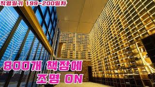 [1일1영상 100일챌린지 199~200일차]시즌2! 800개의 책장에 조명이 들어오면..