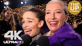 Emilia Clarke and Emma Thompson on Last Christmas, George Michael, Wham! interview at premiere