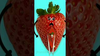 Strawberry C-Section | CONJOINED TWINS SEPARATED #fruitsurgery #shorts #foodsurgery #shortsfeed