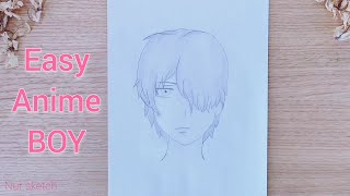 رسم ولد انمي سهل 😉 | easy anime boy