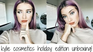 KYLIE COSMETICS HOLIDAY EDITION UNBOXING + REVIEW & TUTORIAL! | Keaton Milburn