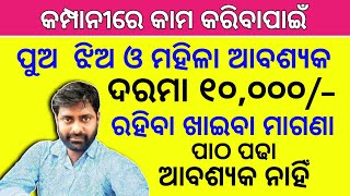 କମ୍ପାନୀରେ କାମ କରିବାପାଇଁ ପୁଅ , ଝିଅ ଓ ମହିଳା ଆବଶ୍ଯକ । Earn Money 10k/Month / Odisha