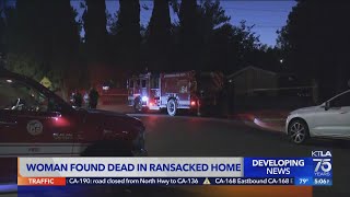 Woman found dead in ransacked Woodland Hills home