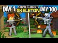 I Survived 100 Days as a SKELETON in Minecraft