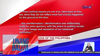 Bestlink College of the Philippines, pinabulaanan ang mga kumalat na report... | Unang Balita