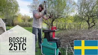 Bosch AXT 25 TC kompostkvarn, test med syren och recension