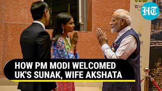 PM Modi's Light Moments with Rishi Sunak, Akshata Murty | 'Namaste', Hugs & Intro To Pres. Murmu