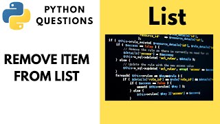 How to REMOVE Item from the LIST in PYTHON. Python Question 5