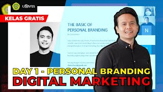 KELAS GRATIS MEMBANGUN PERSONAL BRANDING DALAM DIGITAL MARKETING - Day 1 #KelasGratis123