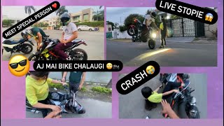 Jannu ne sekhie stunts😍 || Mai hui crash 😭|| thankyou jannu❤️ @motovloggerjannustuntz