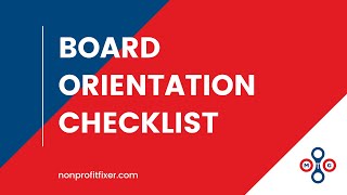 Board Orientation Checklist - free