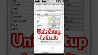 Revit Unit Setup Made Easy with Quick Guide for Beginners #shorts #revit #bim