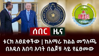 ሰበር - ቱርክ አፀደቀችው | ከአማራ ክልል መግለጫ | በአዲስ አበባ አባት በልጆቹ ላይ የፈፀመው Abel Birhanu