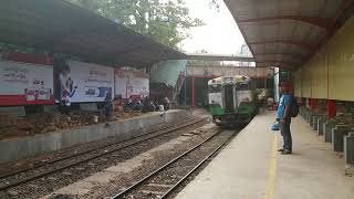 Train is arriving to Pyay Road Station Yangon