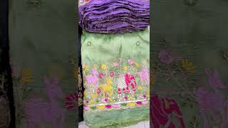 Crush silk work embroidery design work