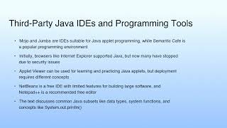 Third-Party Java IDEs and Programming Tools | Lecture 03: Java Tools and Resources