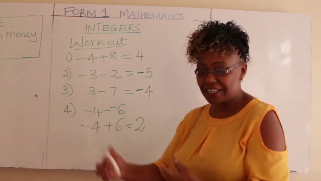 Form 1 Maths Integers Youtube