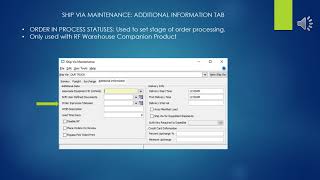 Epicor Eclipse ERP Ship Via Maintenance