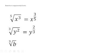 Radical to exponential form