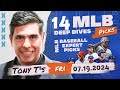 14 FREE MLB Picks & Predictions by Tony Tellez, Friday 7/19/24