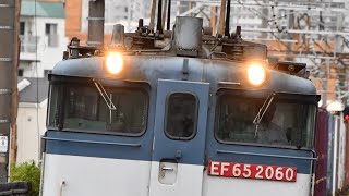 EF65-2060が八丁畷駅を通過するシーン