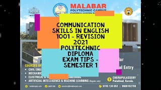 1001 l MODEL QUESTION PAPER DISCUSSION-COMMUNICATION SKILLS IN ENGLISH l SEM 1 REV 21 #polytechnic