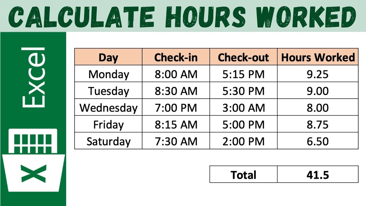 How To Calculate Total Hours Worked In A Month Excel - Printable Online