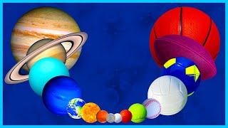Balls vs Planets SIZES for BABY | Funny Planet comparison kids | Balls vs Planets | 8 planets