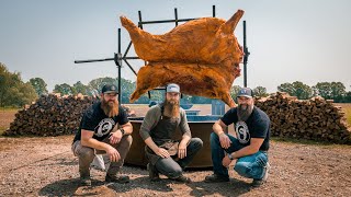 We Butchered and Cooked a WHOLE Cow over the WORLD’S LARGEST Smokeless Fire Pit!