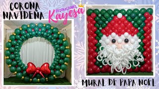 CORONA NAVIDEÑA 🎄Y MURAL DE PAPA NOEL 🎅🏻 CON GLOBO LINK O LINKING 😱 🎁