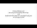 Github Security Vulnerabilities and their resolution