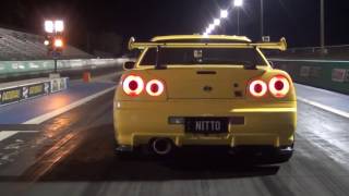 'NITTO' 닛산 GTR r34 1100 마력 드래그 레이스